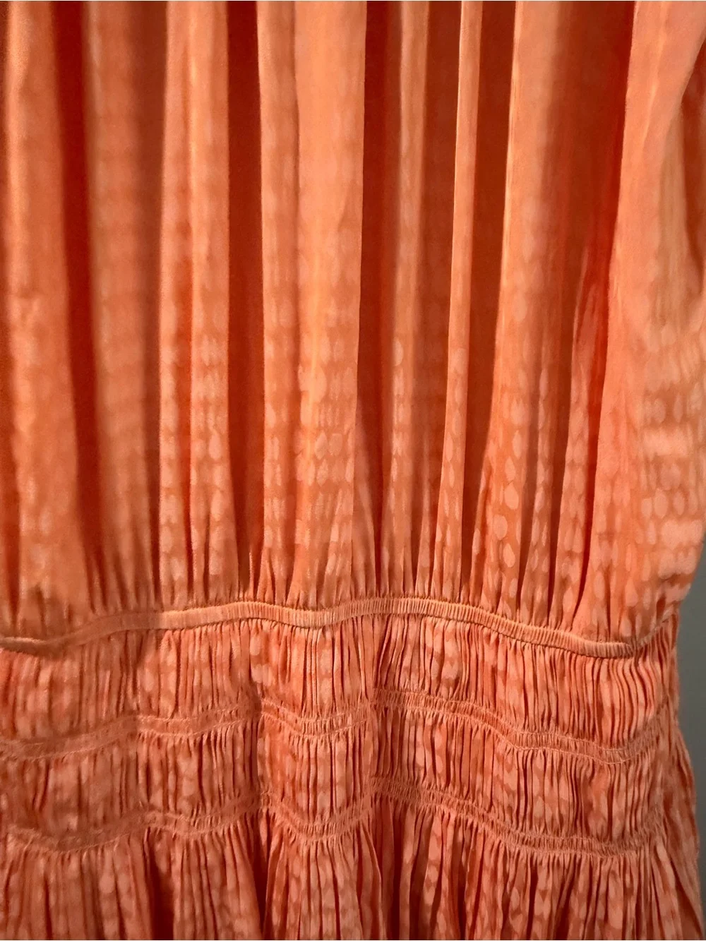 Current Air Peach Pleated Tie-Neck Dress - Picture 4 of 5